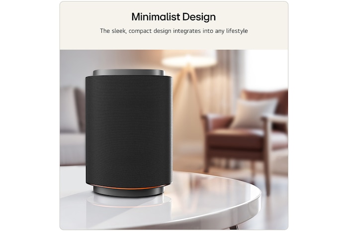 Feature card minimalist design - show the M7 with sleek compact design that can be integrates into any lifestyle